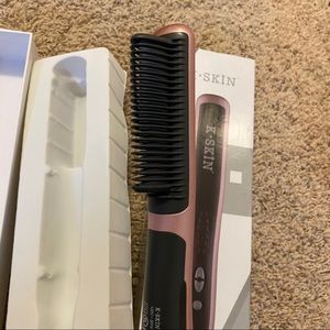 Hair straightener brush